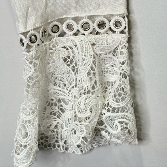 🍁INC International Concept Linen Boho Openfront Lace Lightweight Cardigan Top Lg - Picture 6 of 13